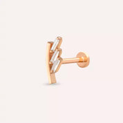 Traverse Pırlanta Taşlı Rose Altın Piercing
