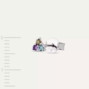 Triangle Brown Pırlanta, Ametist ve Aquamarin Taşlı Mini Tek Küpe