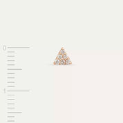 Trigon Pırlanta Taşlı Rose Altın Tek Küpe