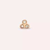 Triple Pırlanta Taşlı Rose Altın Piercing