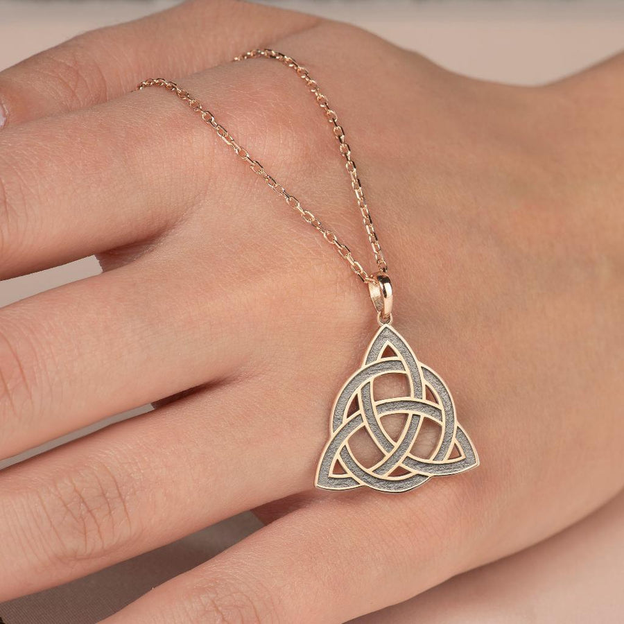 Triquetra Tree of Life Gold Necklace