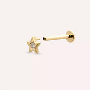 Twinkle Pırlanta Taşlı Sarı Altın Piercing