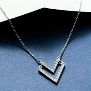 Twins 0.16 CT Pırlanta Taşlı Beyaz Altın Kolye