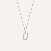 Ü Harf 0.12 CT Pırlanta Taşlı Beyaz Altın Kolye