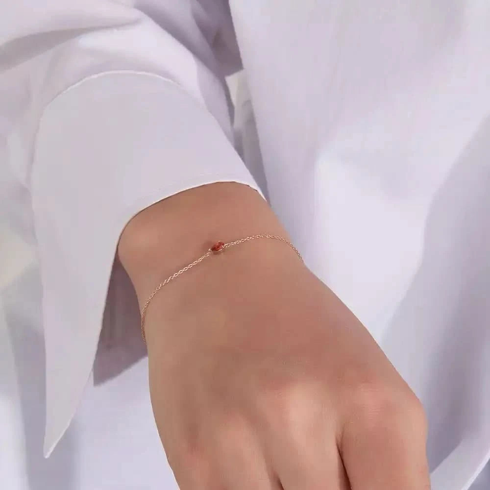 Vale Safir Taşlı Rose Altın Bileklik