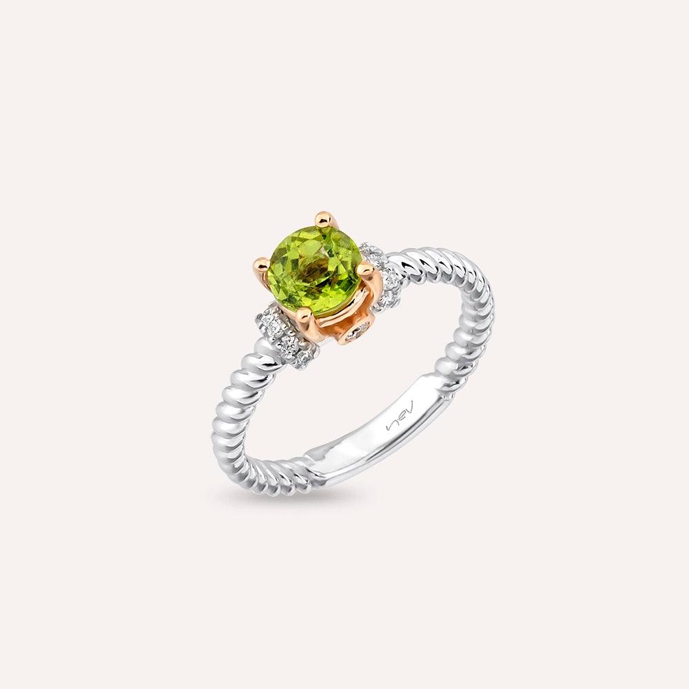 Valeria 1.22 CT Peridot ve Pırlanta Taşlı Beyaz Altın Yüzük - Tufanlar Kuyumculuk