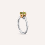 Valeria 1.22 CT Peridot ve Pırlanta Taşlı Beyaz Altın Yüzük - Tufanlar Kuyumculuk