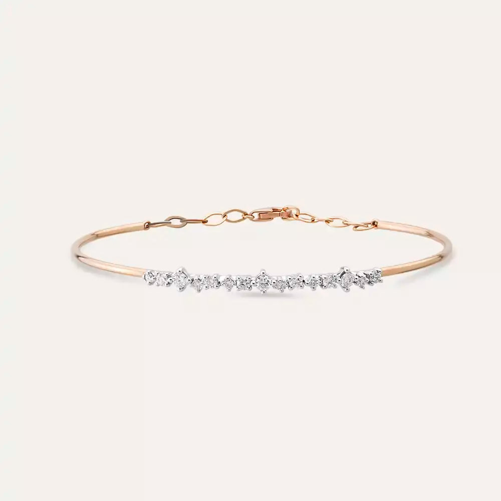 Velora Pırlanta Taşlı Rose Altın Bileklik