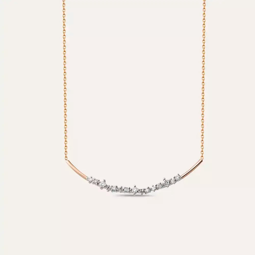 Velora Pırlanta Taşlı Rose Altın Kolye