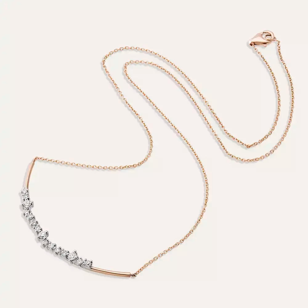 Velora Pırlanta Taşlı Rose Altın Kolye