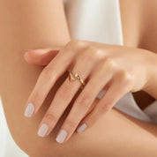 Vena 0.21 CT Markiz Kesim Pırlanta Taşlı Sarı Altın Yüzük