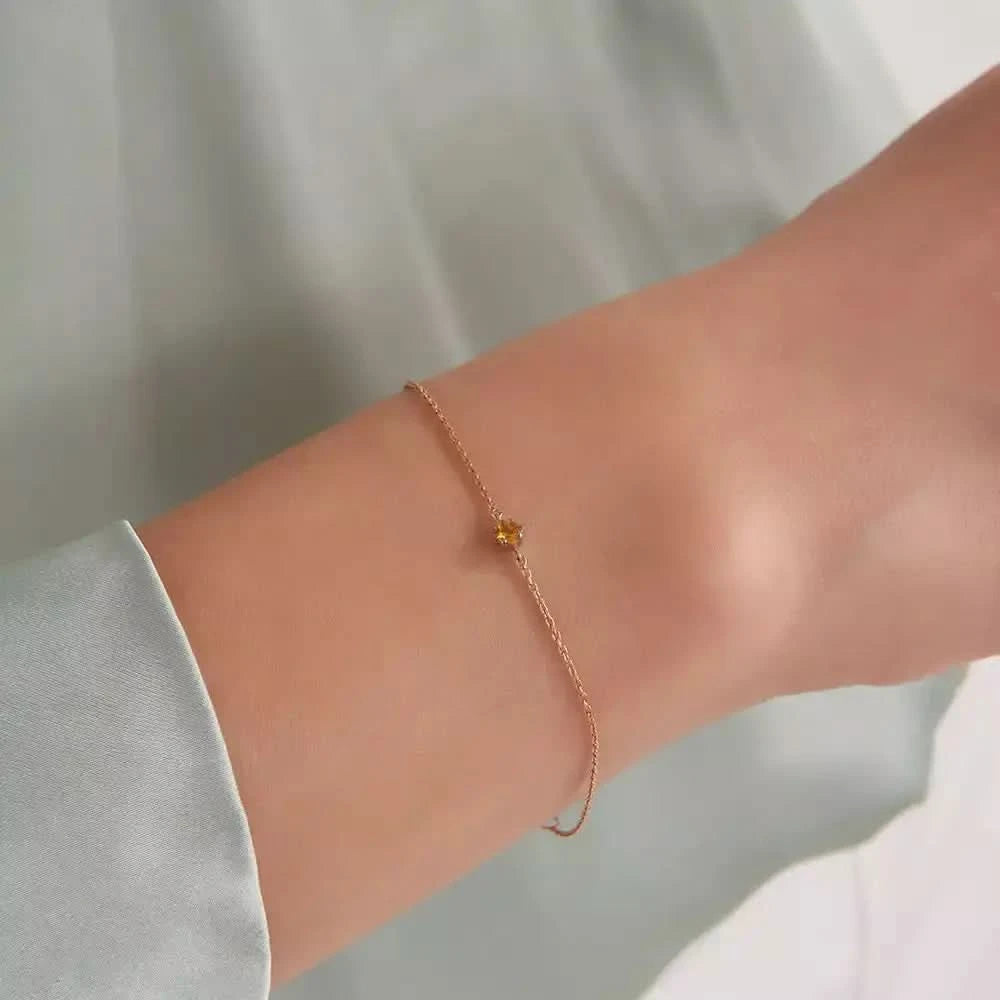 Vera Safir Taşlı Rose Altın Bileklik