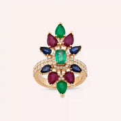 Verona 4.89 CT Pırlanta ve Değerli Taşlı Rose Altın Yüzük