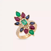 Verona 4.89 CT Pırlanta ve Değerli Taşlı Rose Altın Yüzük