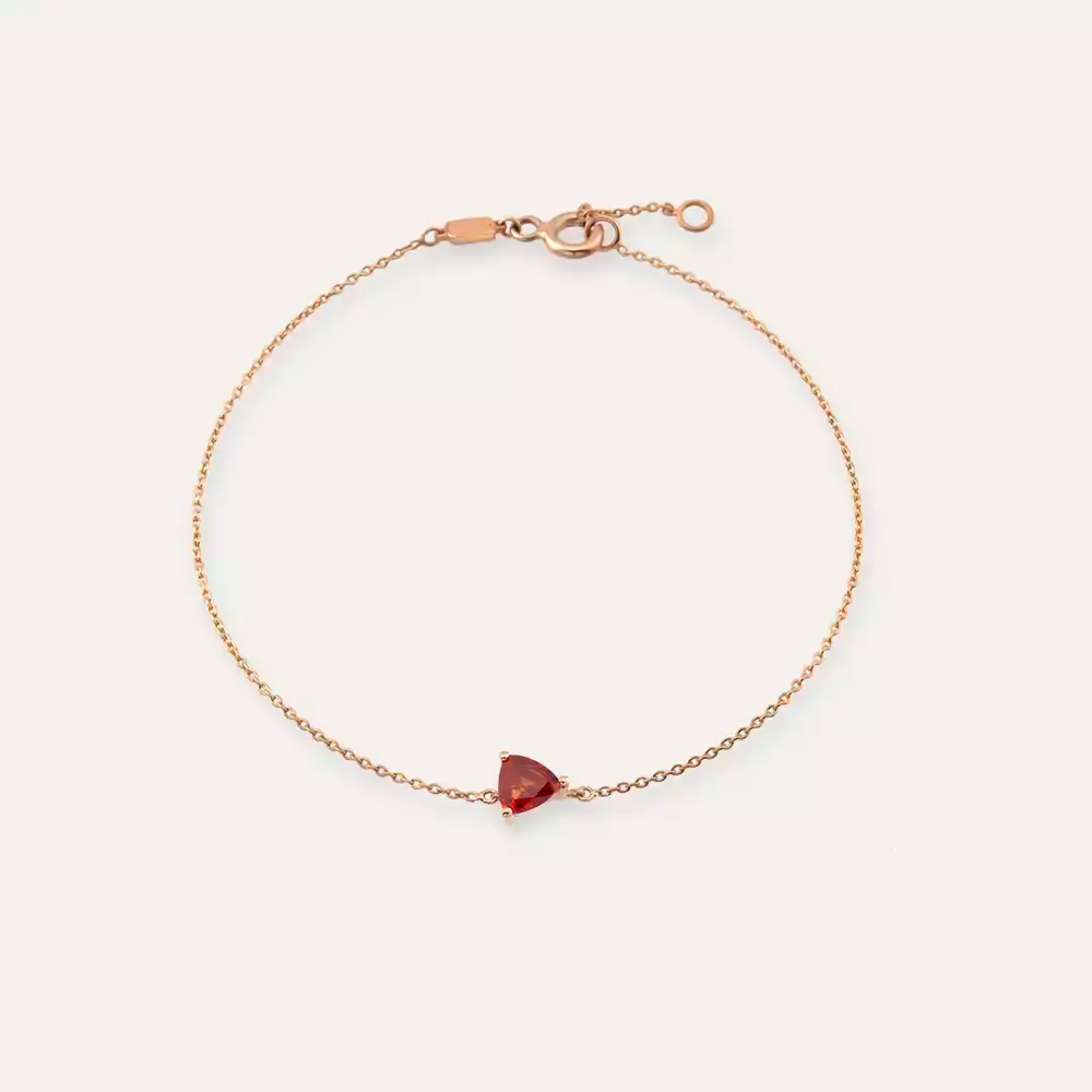 Vesta Orange Safir Taşlı Rose Altın Bileklik