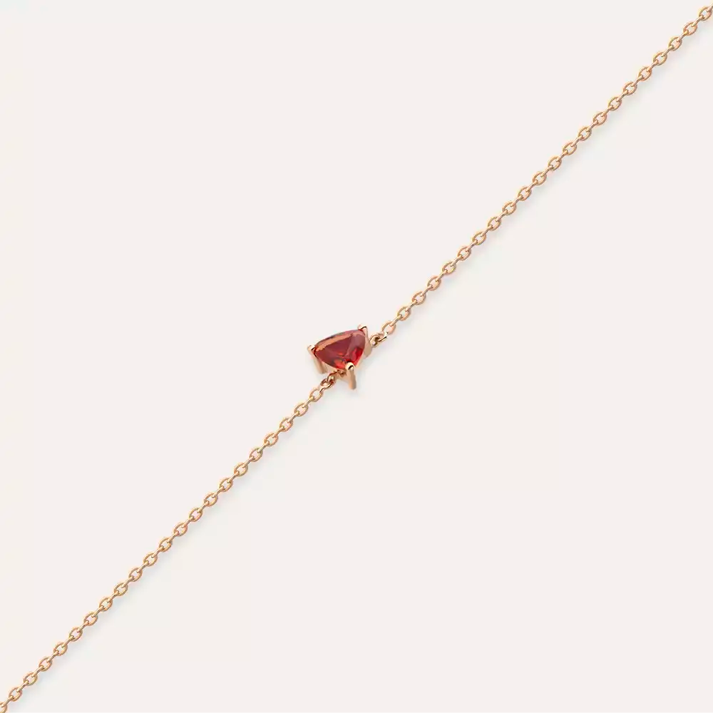 Vesta Orange Safir Taşlı Rose Altın Bileklik