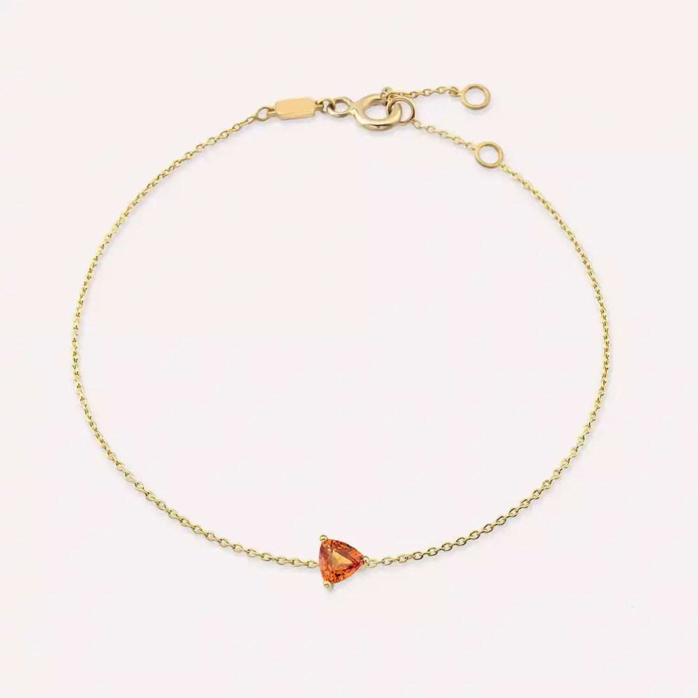 Vesta Orange Safir Taşlı Sarı Altın Bileklik