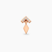Vina Pırlanta Taşlı Rose Altın Piercing
