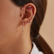 Vine Damla Kesim Pırlanta Taşlı Rose Altın Piercing