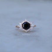 Vintage Altıgen Spinel & Pırlanta Yüzük