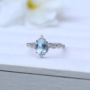Vintage Aquamarine & Pırlanta Yüzük
