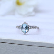 Vintage Aquamarine & Pırlanta Yüzük