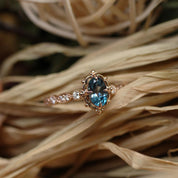 Vintage Aria London Blue & Pırlanta Yüzük