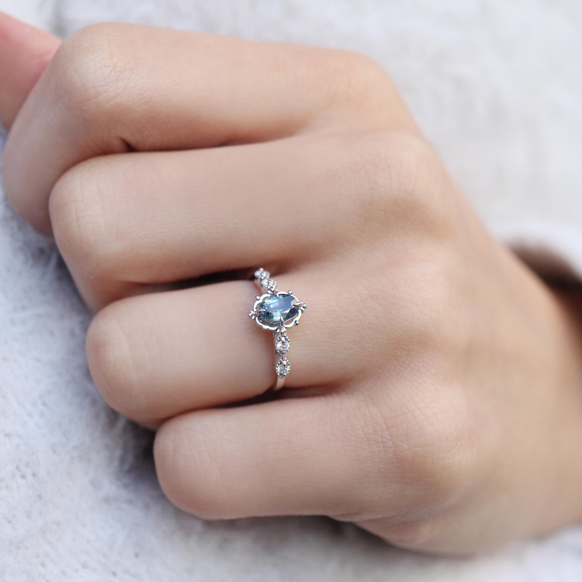 Vintage Aria Safir & Pırlanta Yüzük