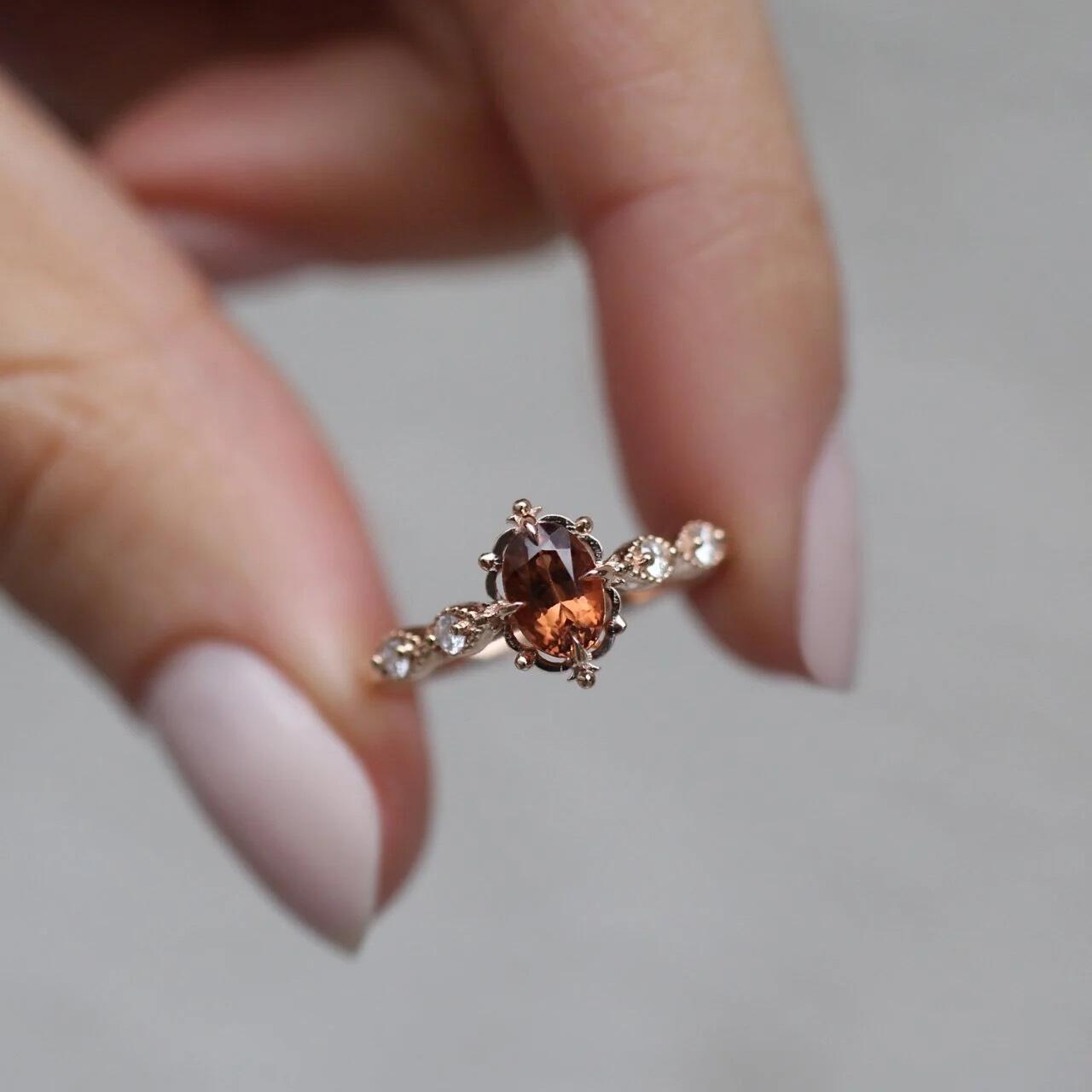 Vintage Aria Turmalin & Pırlanta Yüzük