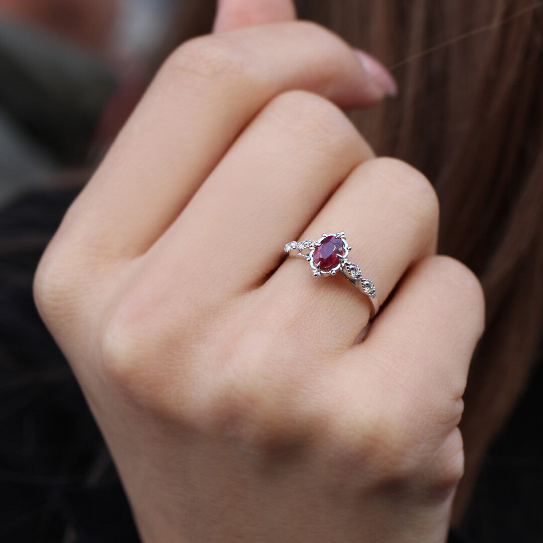 Vintage Aria Yakut & Pırlanta Yüzük