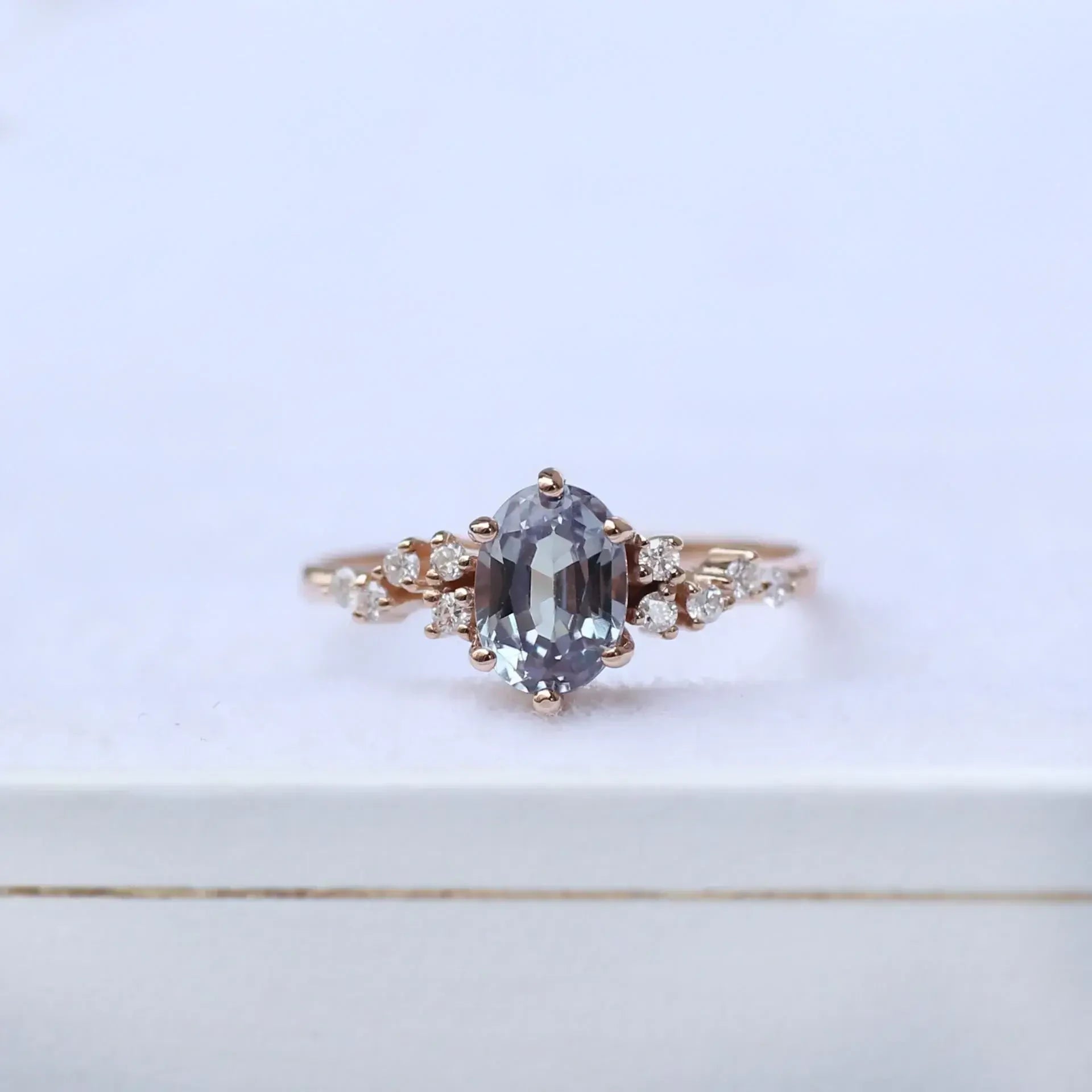 Vintage Asimetri Pırlanta & Alexandrite Yüzük