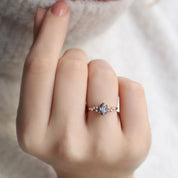 Vintage Asimetri Pırlanta & Alexandrite Yüzük