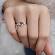 Vintage Asimetri Pırlanta & Alexandrite Yüzük