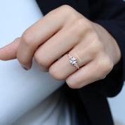 Vintage Beyaz Topaz Prenses & Pırlanta Yüzük