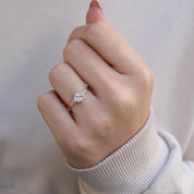 Vintage Beyaz Topaz Prenses & Pırlanta Yüzük