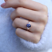 Vintage Lotus Coated Topaz & Pırlanta Yüzük