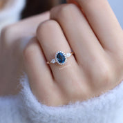 Vintage Damla Pırlanta & London Blue Yüzük