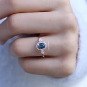 Vintage Damla Pırlanta & London Blue Yüzük