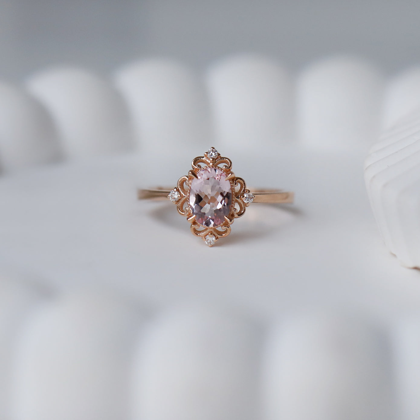 Vintage Emma Morganite & Pırlanta YüzüK