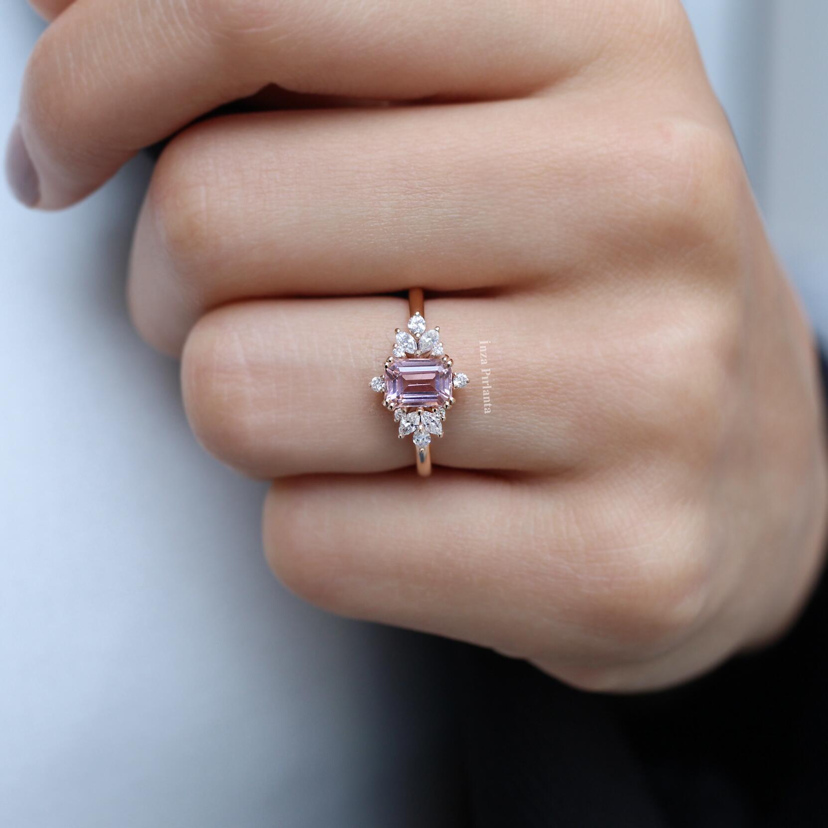 Vintage Flora Vintage Morganite & Pırlanta Yüzük