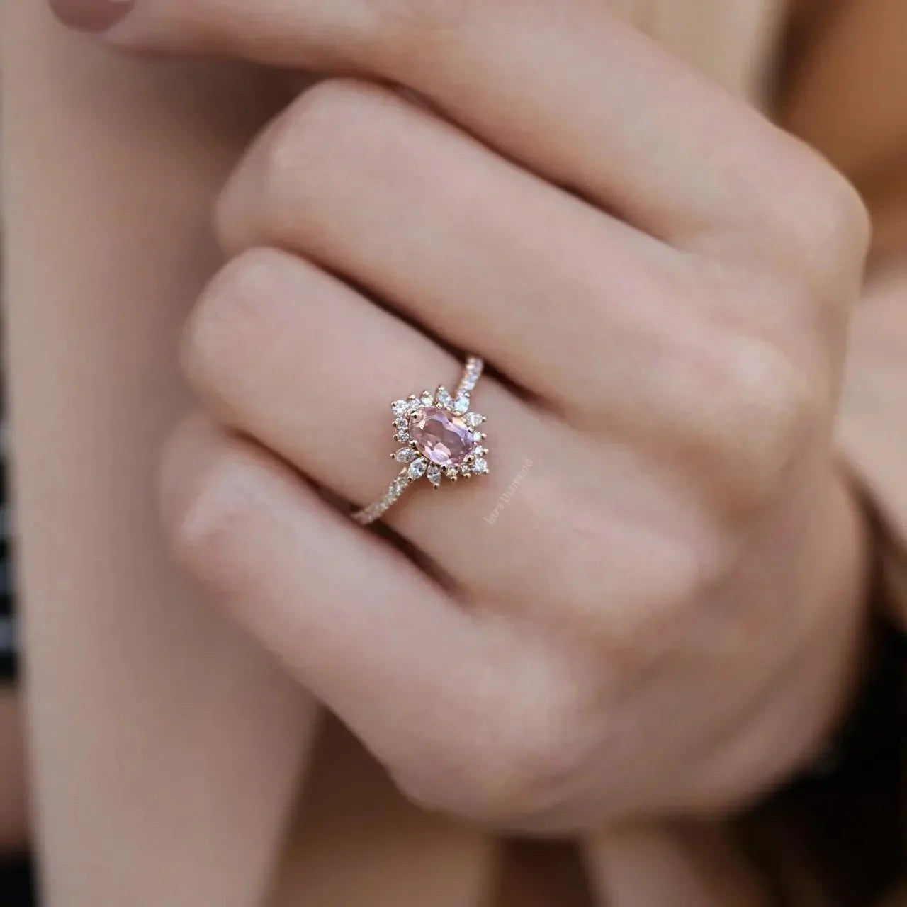 Vintage Hera Morganite & Pırlanta Yüzük