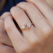 Vintage Lily Morganite & Pırlanta Yüzük