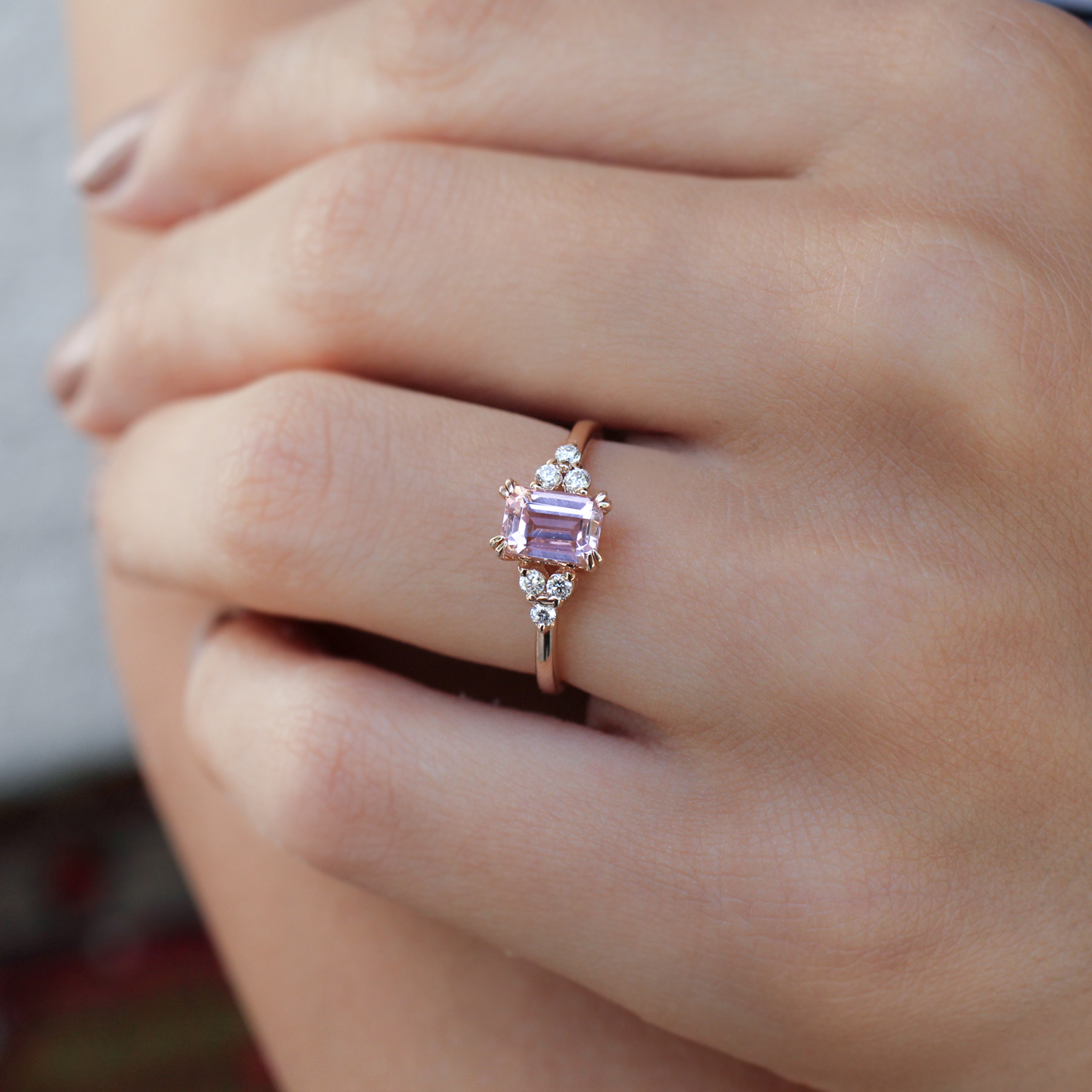 Vintage Lily Morganite & Pırlanta Yüzük