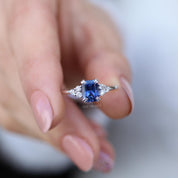 Vintage Lily Safir & Pırlanta Yüzük