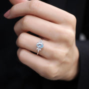 Vintage Lotus Aquamarine & Pırlanta Yüzük