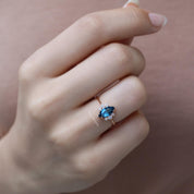 Vintage Markiz London Blue & Pırlanta Yüzük