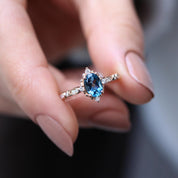 Vintage Mini Selius London Blue & Pırlanta Yüzük