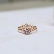 Vintage Morganite & Dal Pırlanta Yüzük