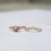 Vintage Morganite & Dal Pırlanta Yüzük