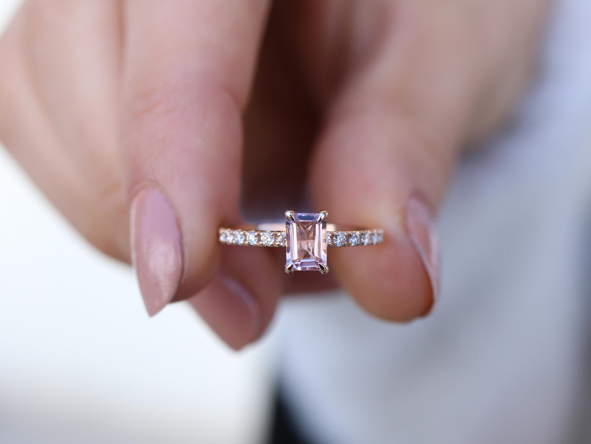 Vintage Morganite & Pırlanta Yüzük